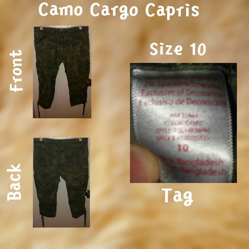 Camo Capri Cargo Pants